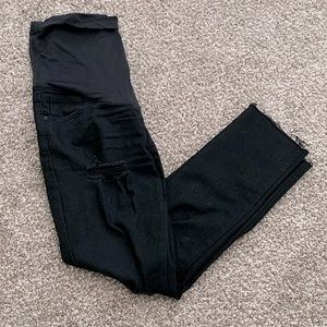 PinkBlush Distressed cropped Maternity jeans